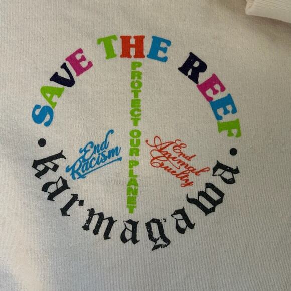 Karmagawa No Planet B Hoodie Ivory Mens Medium - Picture 7 of 10